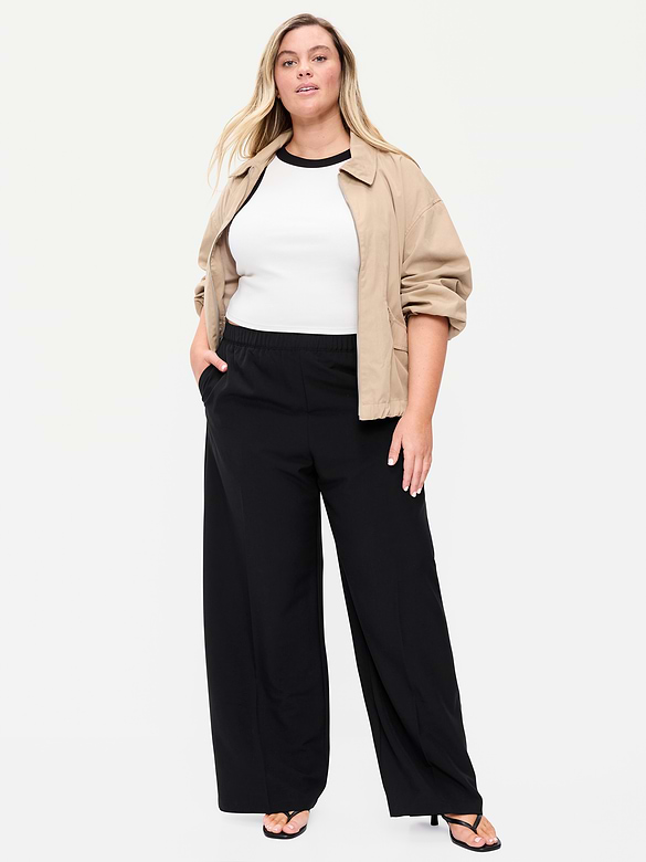 High-Waisted Wide-Leg Trouser Pants