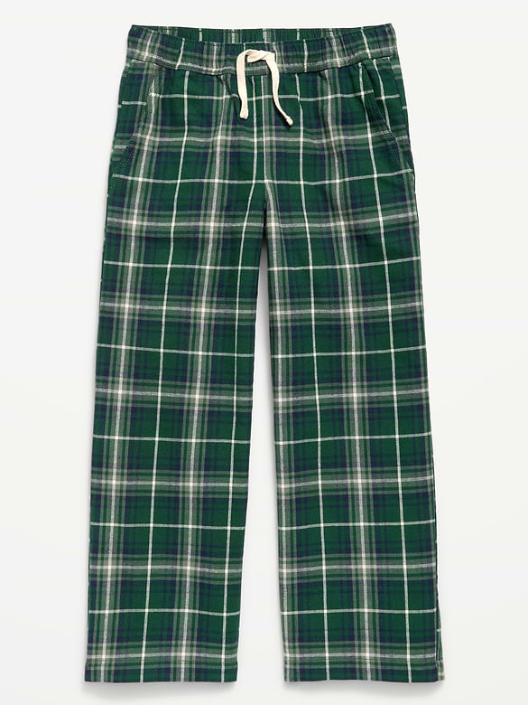 Pull-On Baggy Plaid Flannel Pants for Boys