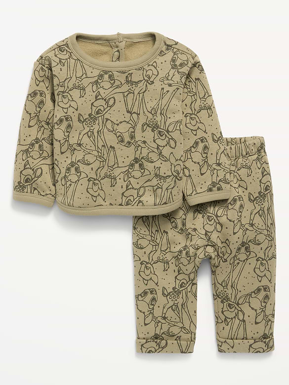 Disney© Bambi Crew-Neck Sweatshirt and Sweatpants Set for Baby