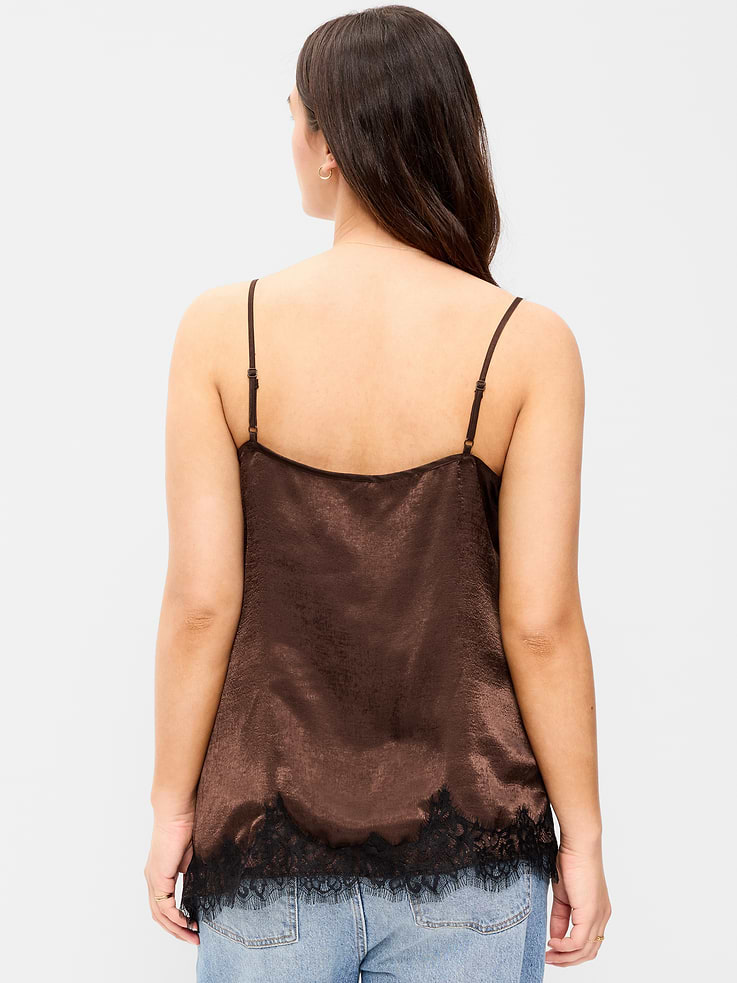 Image number 6 showing, Asymmetrical Lace-Trim Cami Top