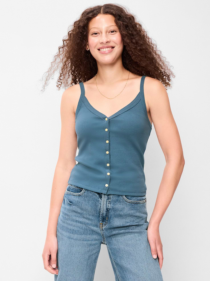 Image number 3 showing, Button-Front Cami Tank Top