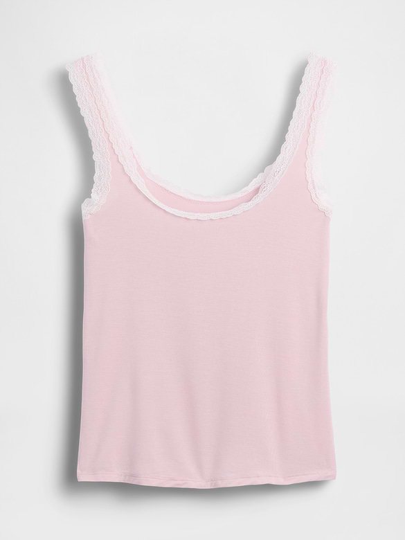 SoftMade Modal Lace-Trim PJ Tank Top