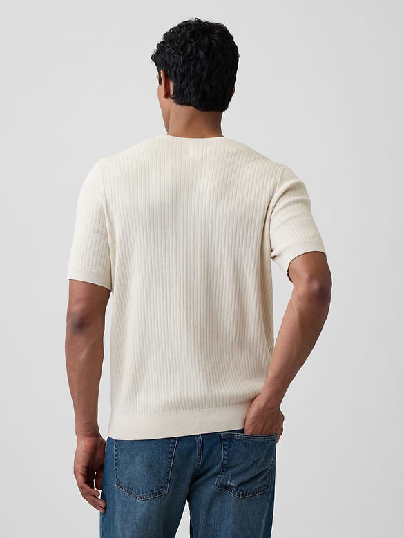 Ribbed Crewneck Sweater T-Shirt