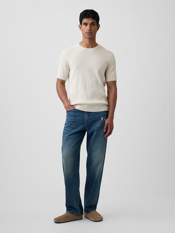 Image number 3 showing, Ribbed Crewneck Sweater T-Shirt