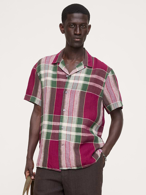 Standard-Fit Linen Resort Shirt