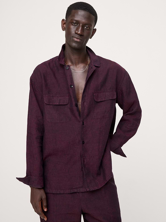 Chemise de vacances décontractée en lin