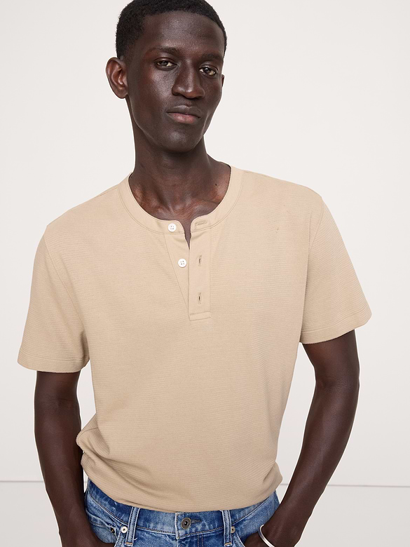 Mesh Henley T-Shirt