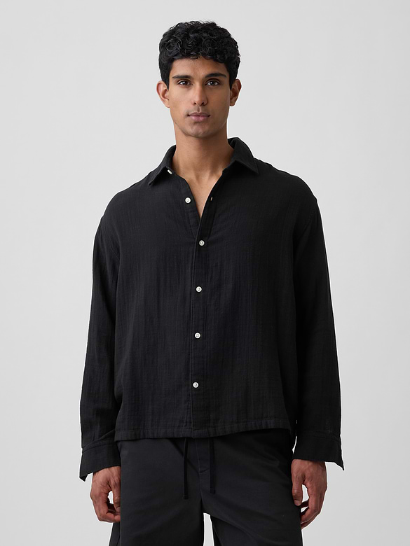 Gauze Shirt in Boxy Fit