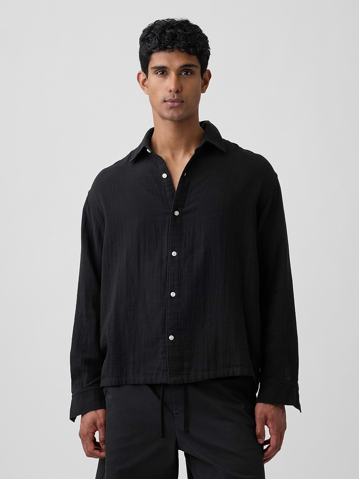 Image number 1 showing, Gauze Shirt in Boxy Fit