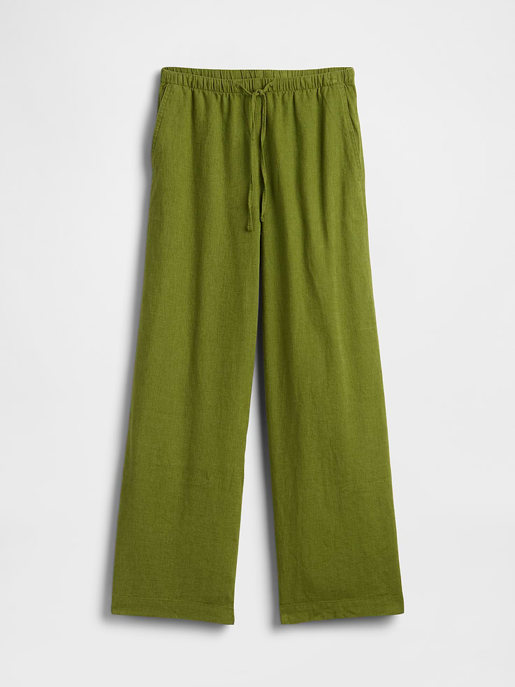 Image number 7 showing, Relaxed Linen-Blend Wide-Leg Pants