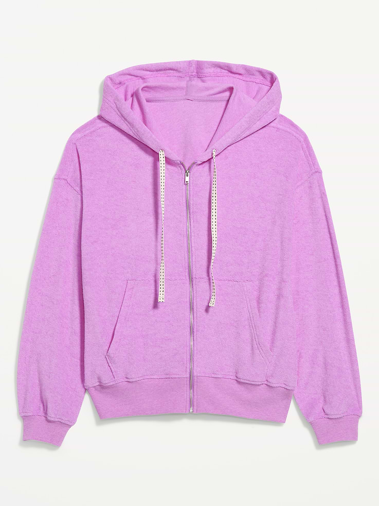 Image number 4 showing, Terry Cloth Full-Zip Hoodie Sweatshirt