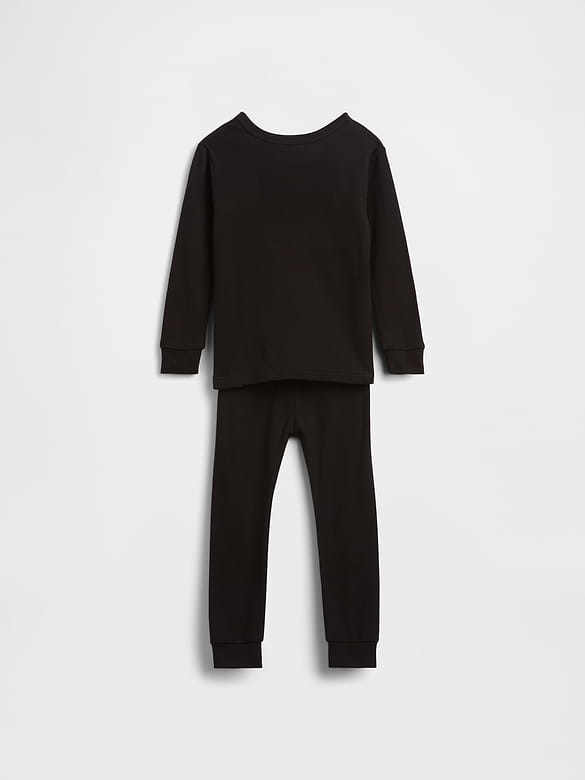 Kids & Baby Organic Brushed Cotton Glow-In-The-Dark Skeleton PJ Set