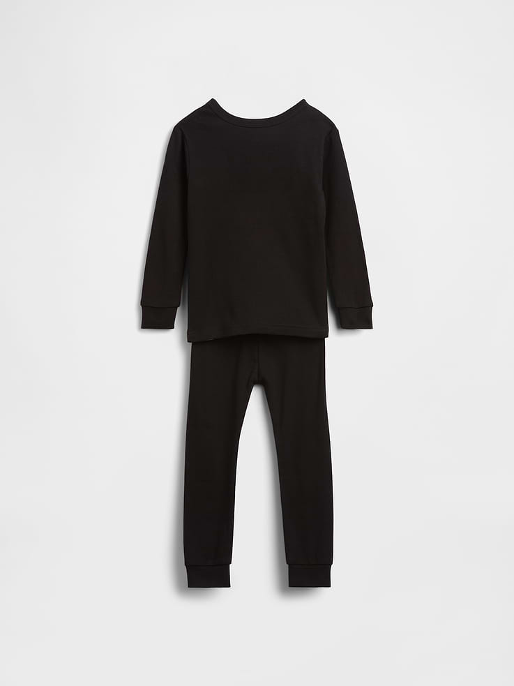Image number 2 showing, Kids & Baby Organic Brushed Cotton Glow-In-The-Dark Skeleton PJ Set