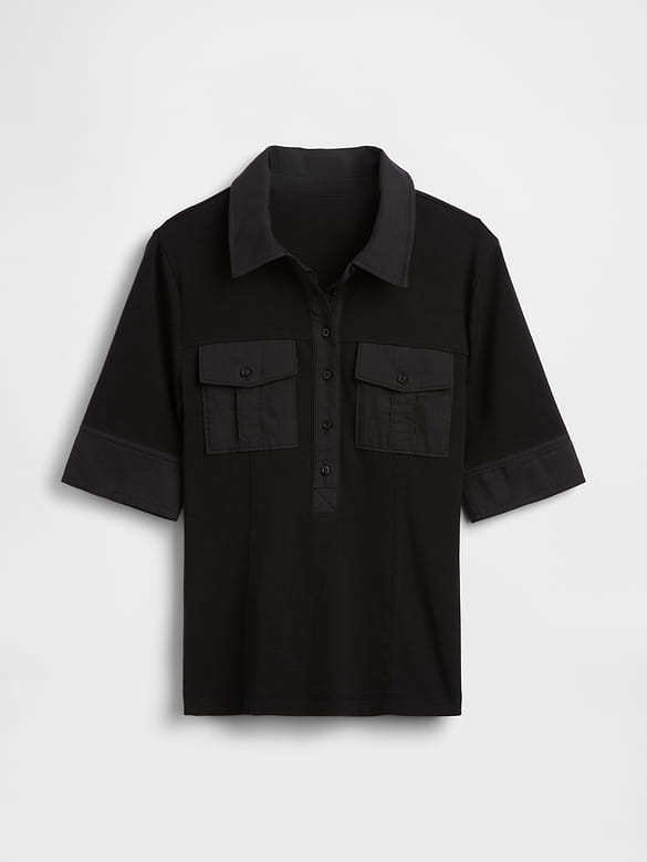 Modern Elbow-Sleeve Utility T-Shirt