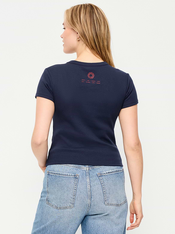T-shirt moulant à imprimé