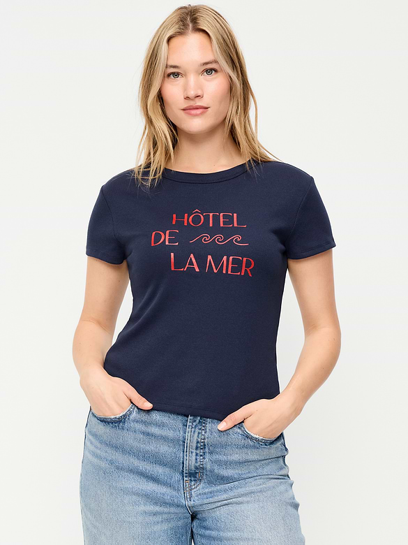 T-shirt moulant à imprimé
