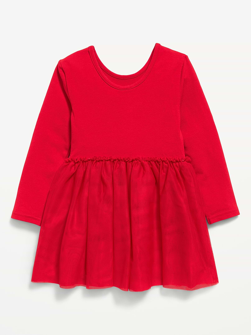 toddler girl holiday dress Old Navy Long-Sleeve Tutu for Girls - Red christmas dress toddler