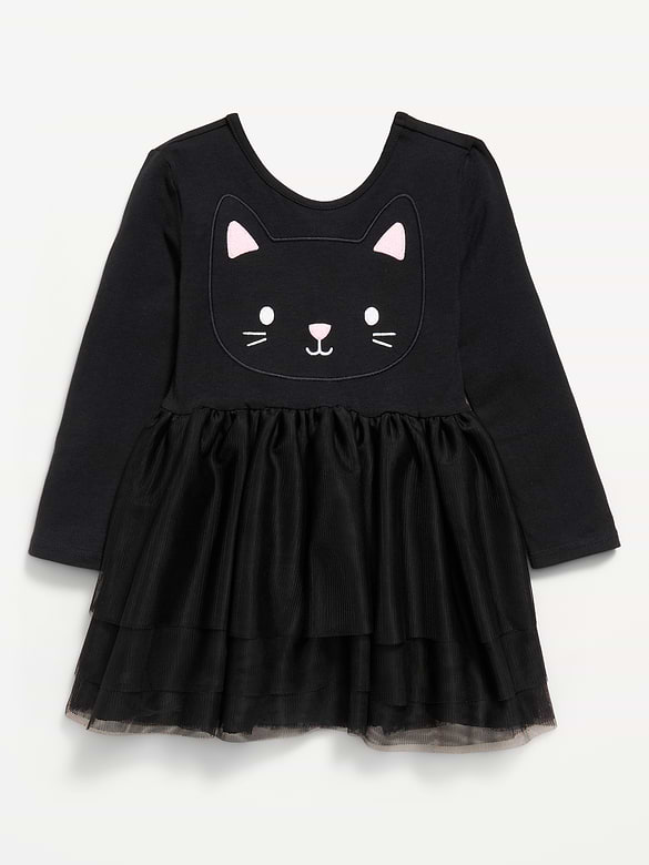Long-Sleeve Halloween Tutu Dress for Toddler Girls