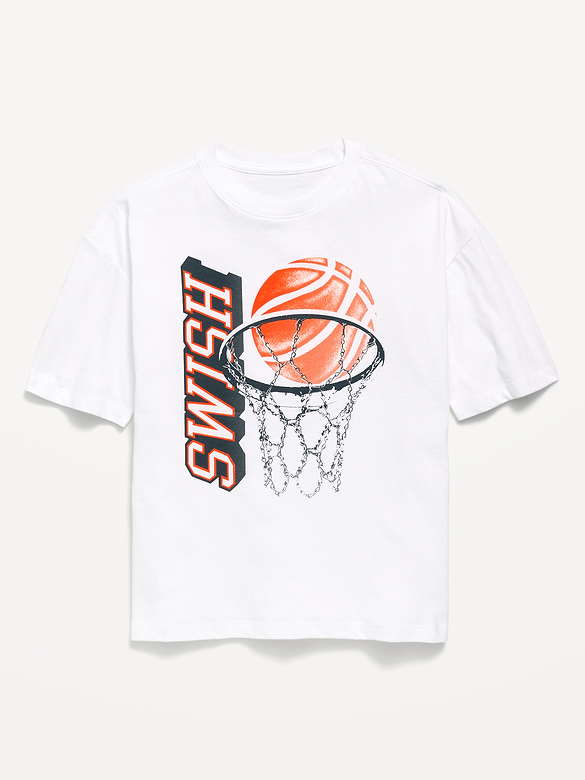 Oversized Short-Sleeve Graphic T-Shirt for Boys