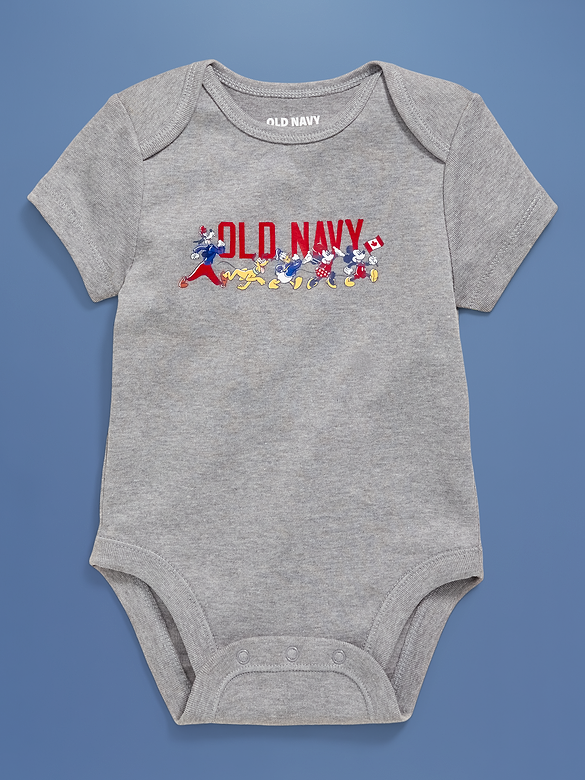 Cache-couche à manches courtes à imprimé de drapeau et logo Old Navy x Disney © pour bébé