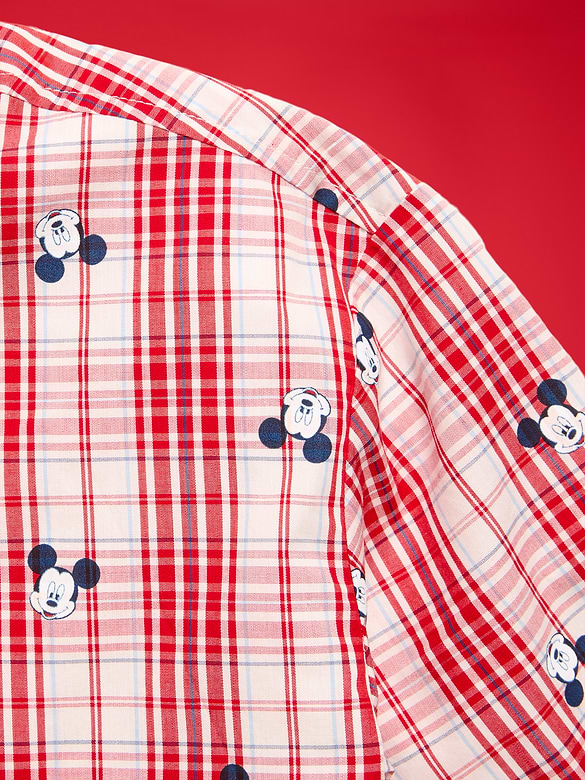 Old Navy x Disney Mickey Mouse Short-Sleeve Plaid Shirt for Boys
