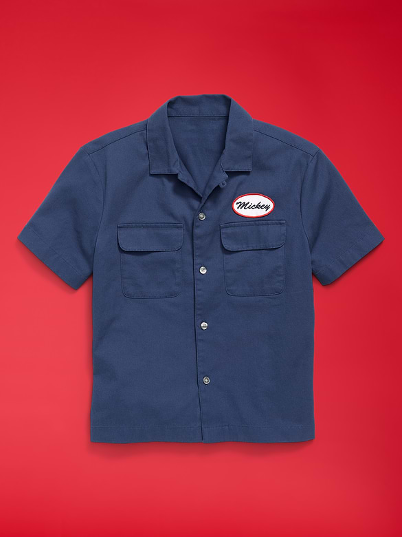 Old Navy x Disney Mickey Mouse Short-Sleeve Twill Camp Shirt for Boys