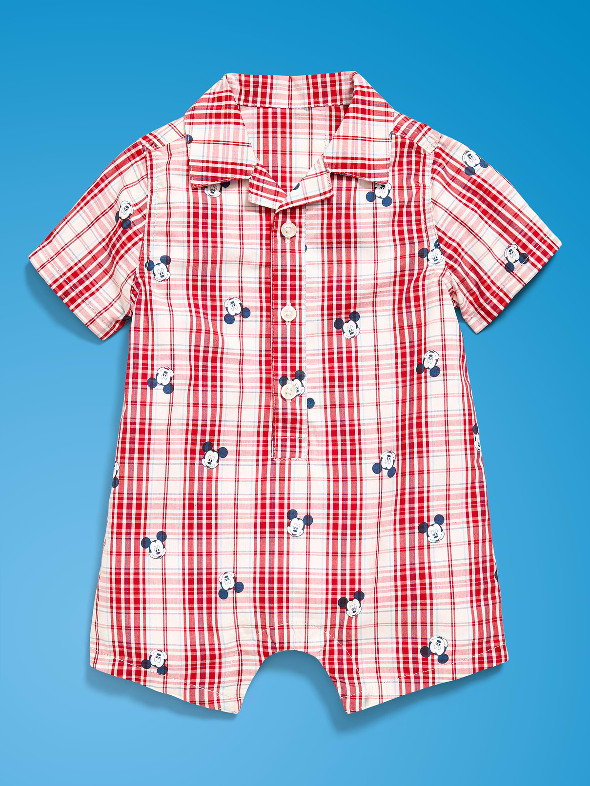 Image number 2 showing, Old Navy x Disney Mickey Mouse Collared One-Piece Romper for Baby