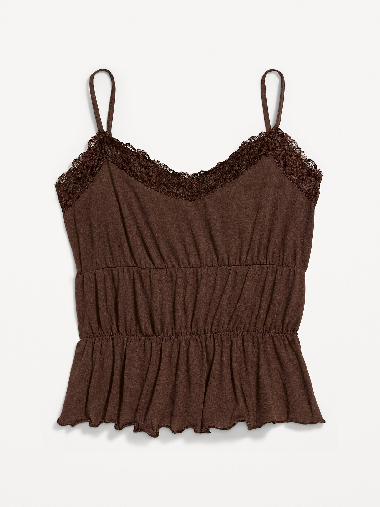 Lace-Trim Smocked-Waist Tank Top | Old Navy