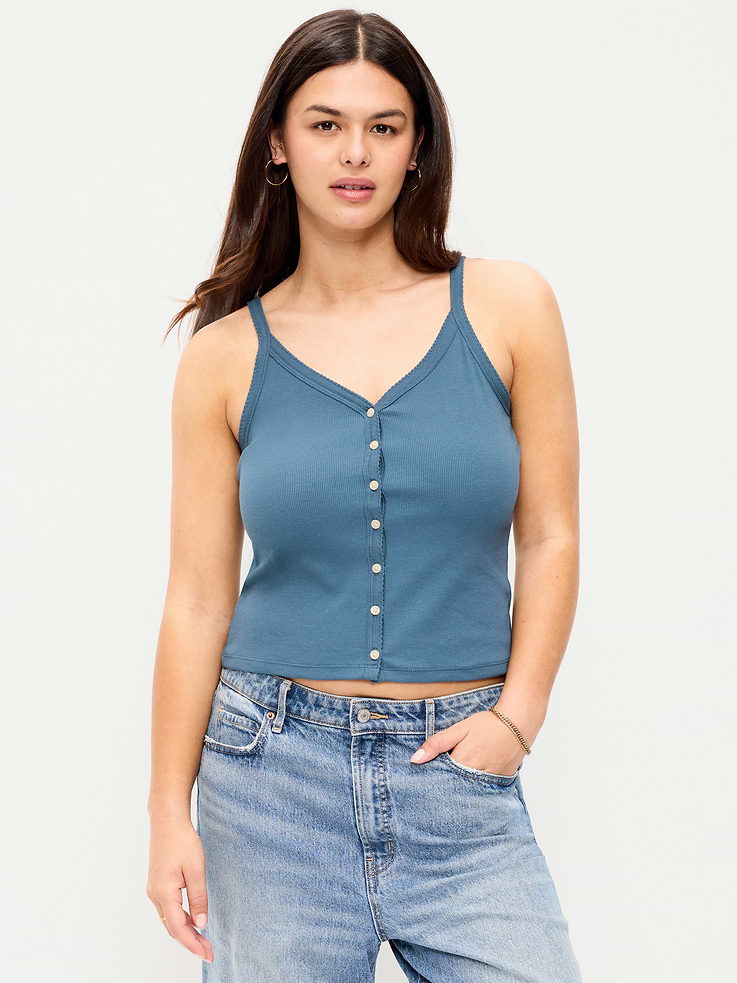 Image number 5 showing, Button-Front Cami Tank Top
