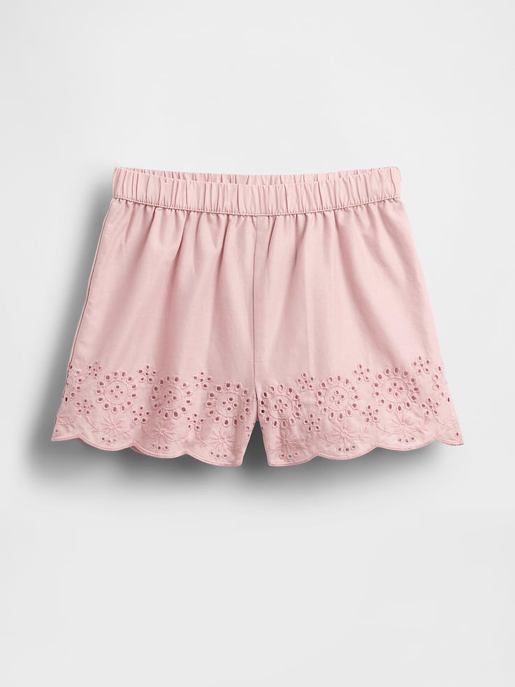 Image number 2 showing, Baby & Toddler Eyelet Hem Pull-On Shorts
