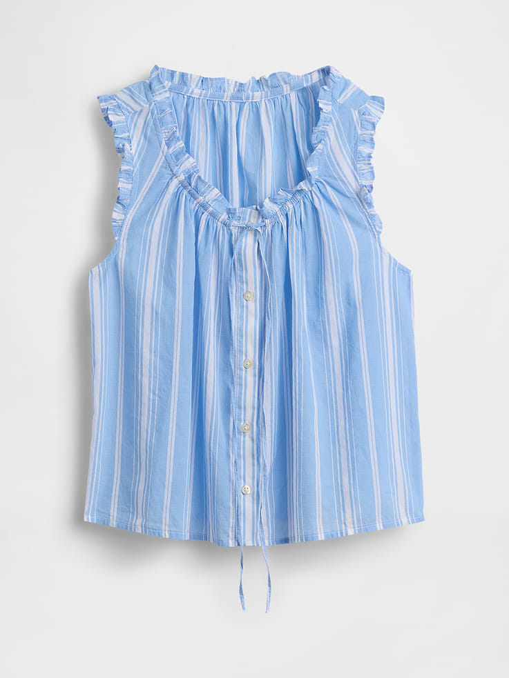 Image number 5 showing, Relaxed Sleeveless Tie-Neck Top