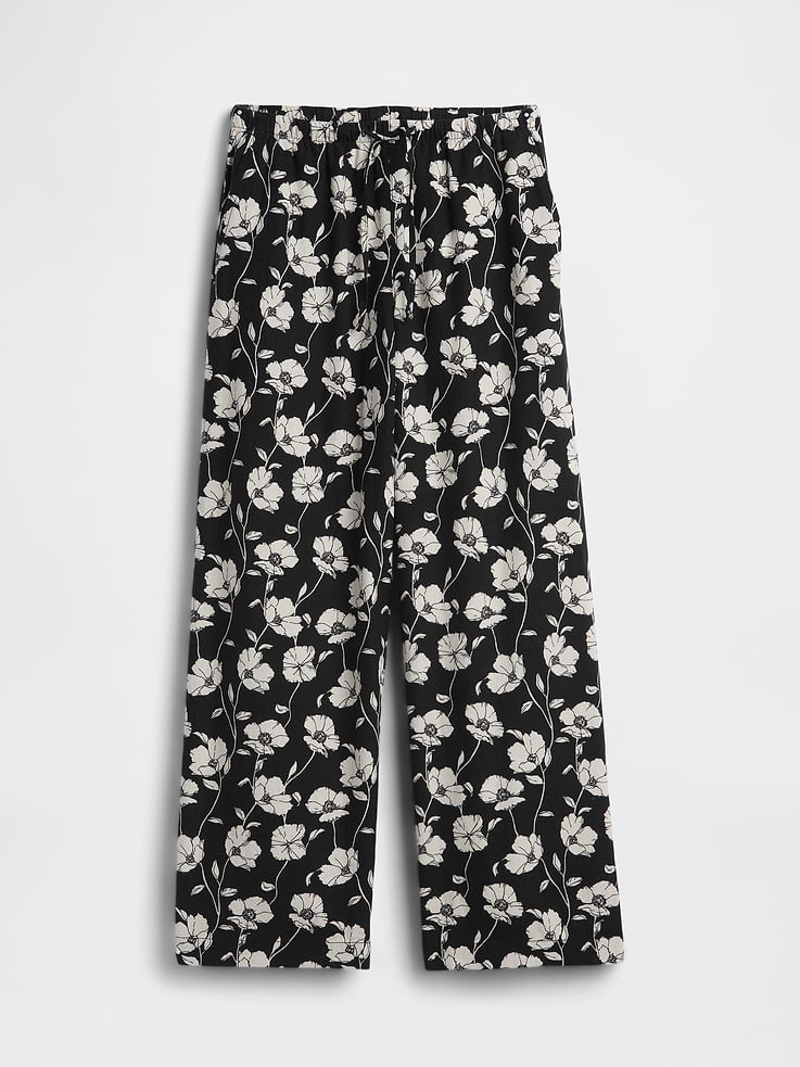 Image number 7 showing, Mid Rise Pull-On Wide-Leg Linen-Blend Pants