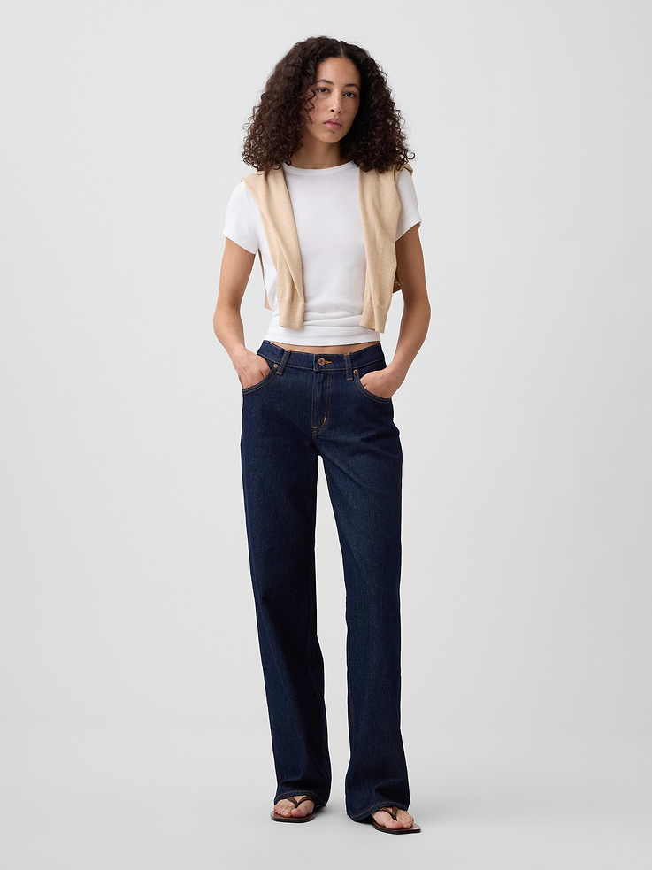 Image 1 of 7, This product is made with/contains 5% recycled cotton. Compared to virgin materials, using recycled materials helps reduce resource use and waste., This product is part of our water-saving Washwell program. Compared with conventional wash methods, Washwell uses at least 20% less water., Low-stretch denim., Dark indigo wash., Button closure, zip fly., Classic five-pocket styling., This product was made in a factory that invests in gender equity and women’s empowerment through RISE. Learn more at, Product #1174313