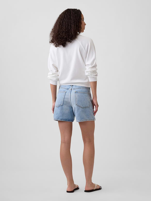 SuperSoft Drawstring Denim Midi Shorts