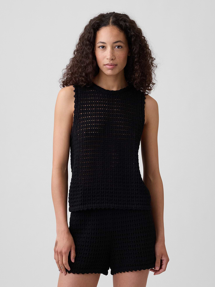 Image number 1 showing, Crochet Shell Tank
