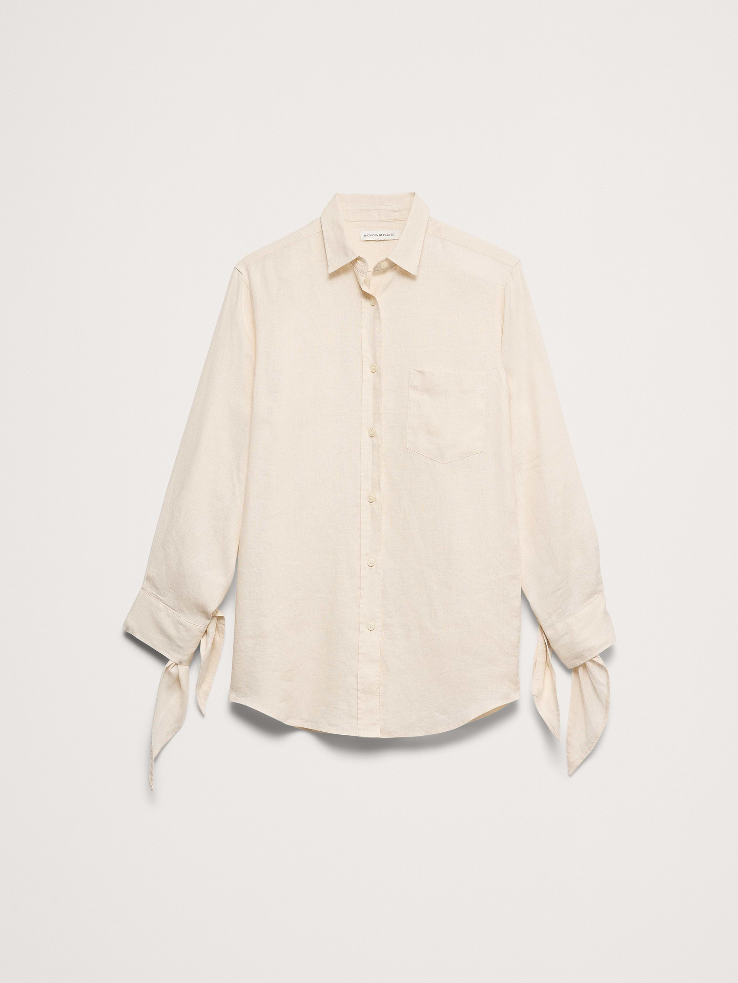 Image number 4 showing, The Oversized Tie-Cuff Shirt in Linen