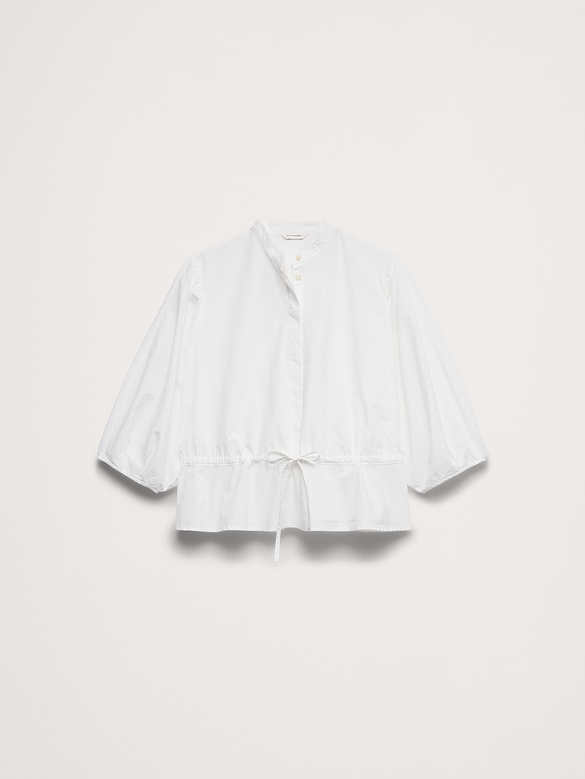 Cotton Poplin Tie-Waist Top