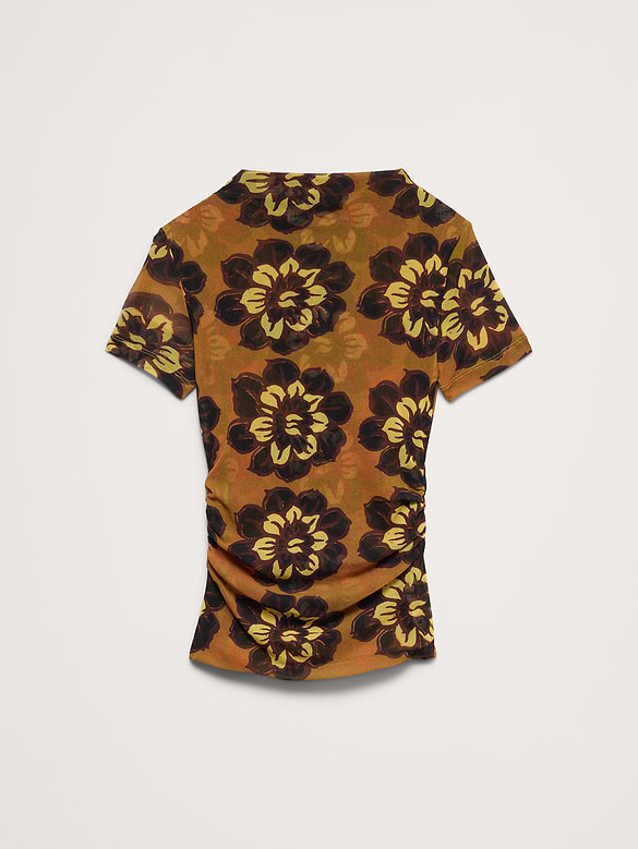 Mesh Mock-Neck Top