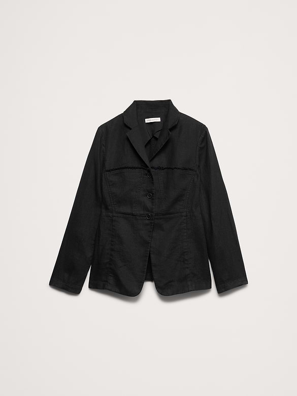 Fringe Linen Blazer