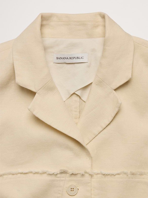 Fringe Linen Blazer