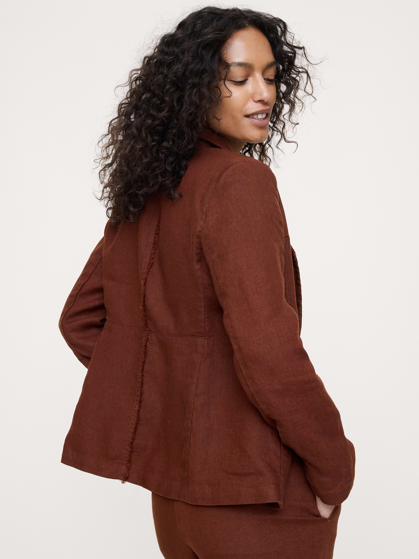 Image number 3 showing, Fringe Linen Blazer