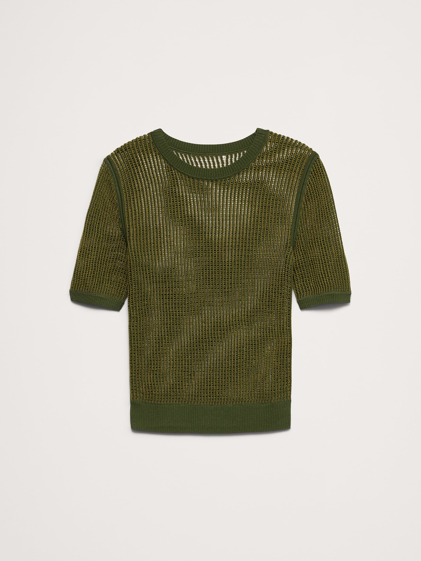 L'image numéro 4 présente T-shirt ras du cou en tricot à mailles