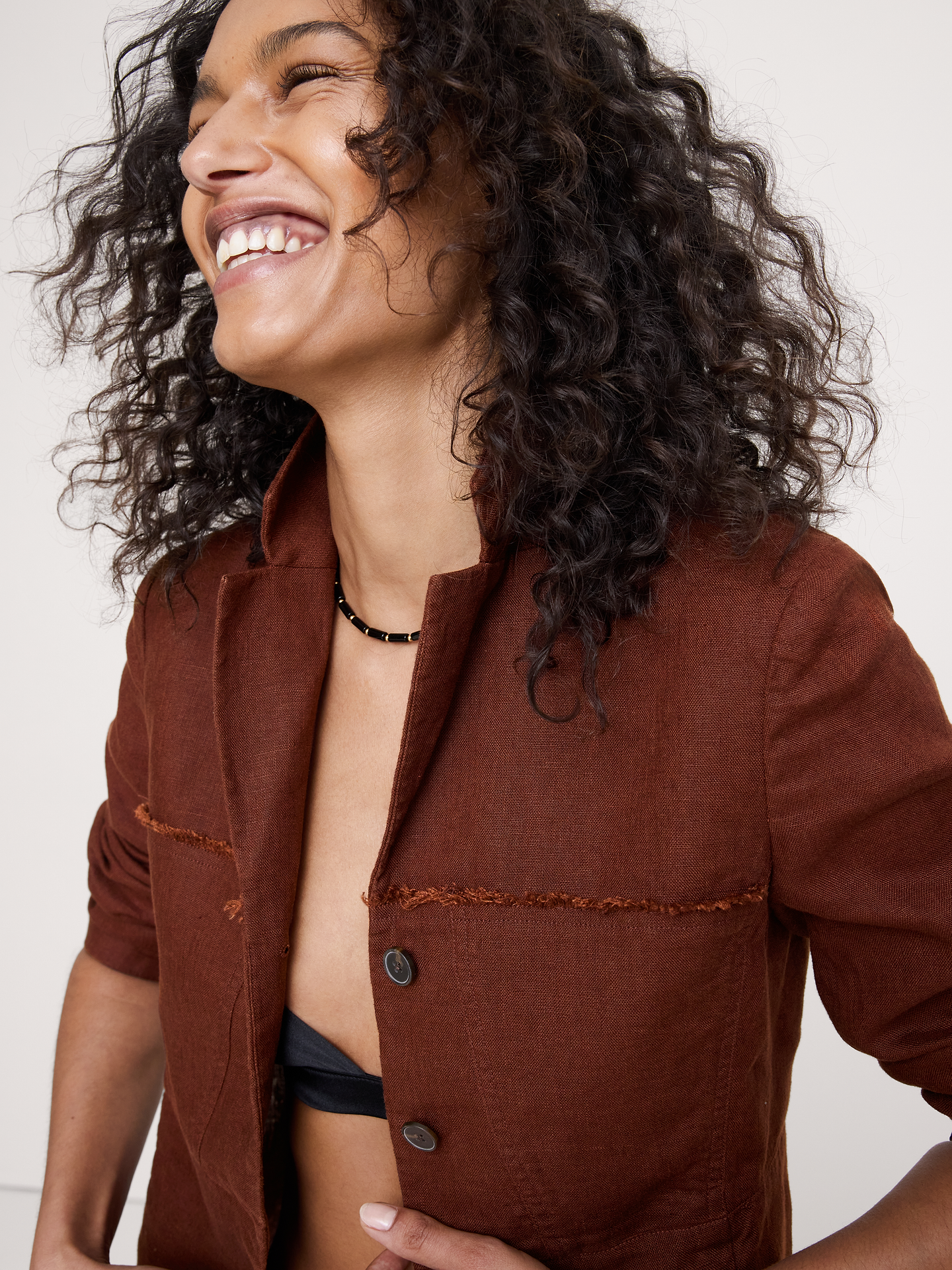 Image number 4 showing, Fringe Linen Blazer