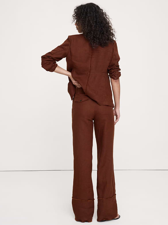 The Everyday Wide-Leg Pant in Fringe-Hem Linen
