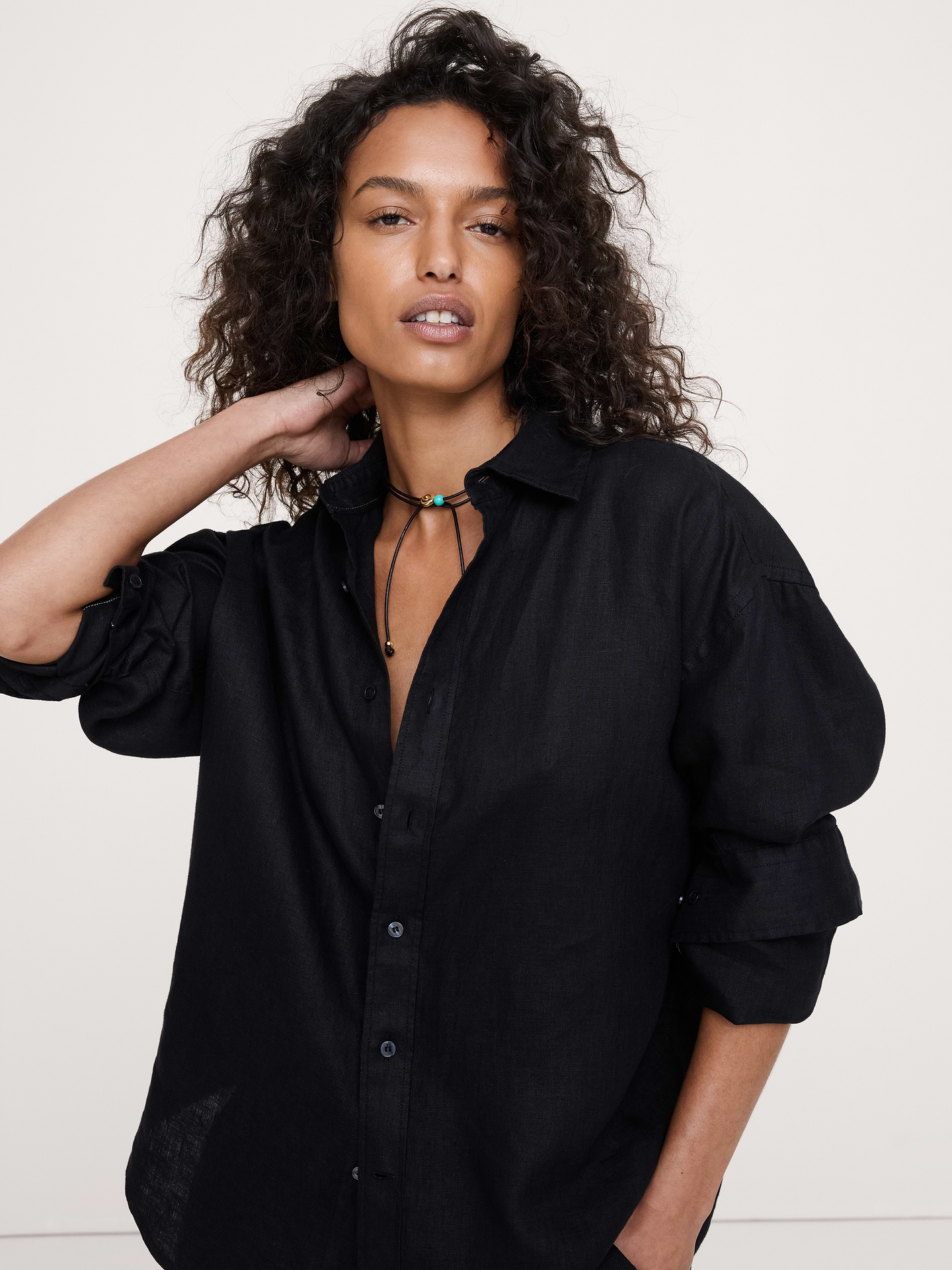 Image number 2 showing, Metallic Stone Cord Necklace