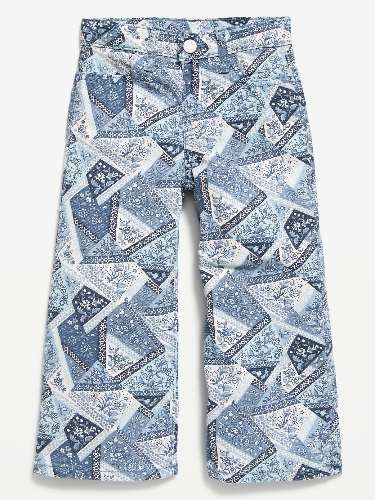 Image number 1 showing, Printed Super Baggy Wide-Leg Jeans for Toddler Girls