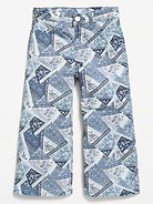 Image number 1 showing, Printed Super Baggy Wide-Leg Jeans for Toddler Girls