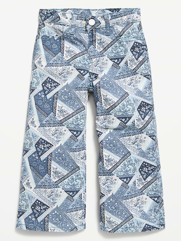 Printed Super Baggy Wide-Leg Jeans for Toddler Girls