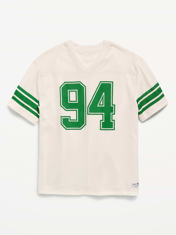 Oversized Mesh Graphic Football T-Shirt for Boys