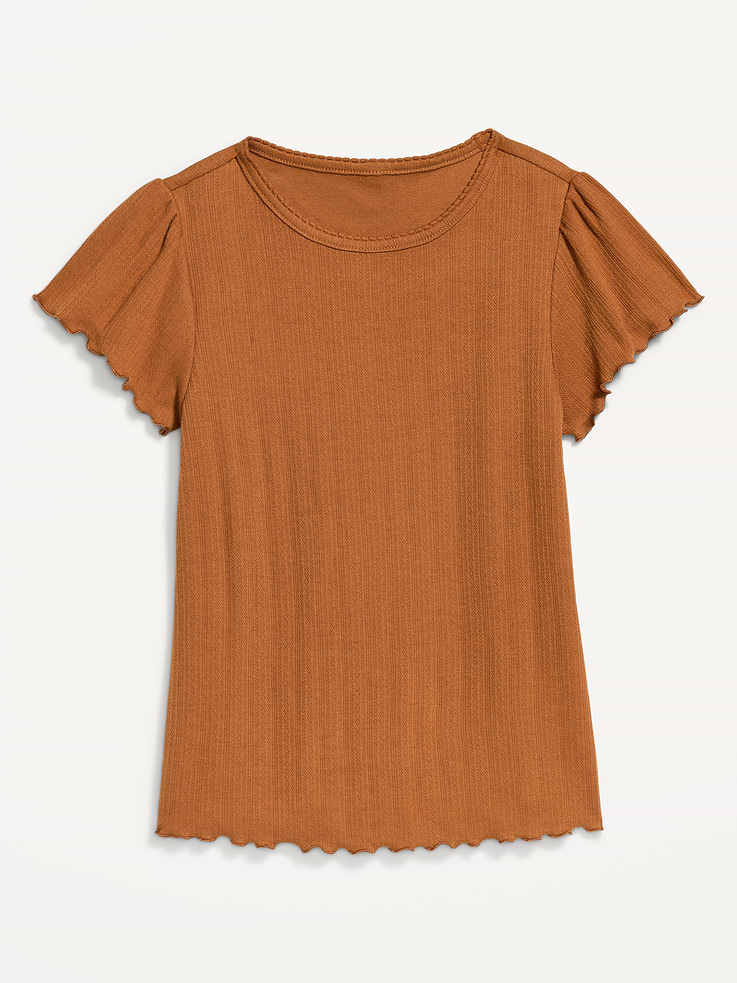 Image number 4 showing, Lettuce-Edge Pointelle Top